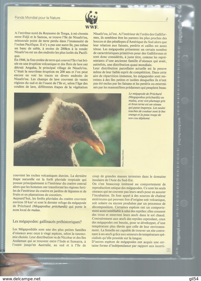 WWF 1992 Niuafoʻou  - Le Megapode De Pritchard  Ensemble Complet 10 Scans   -  Car 123 - Collections, Lots & Séries