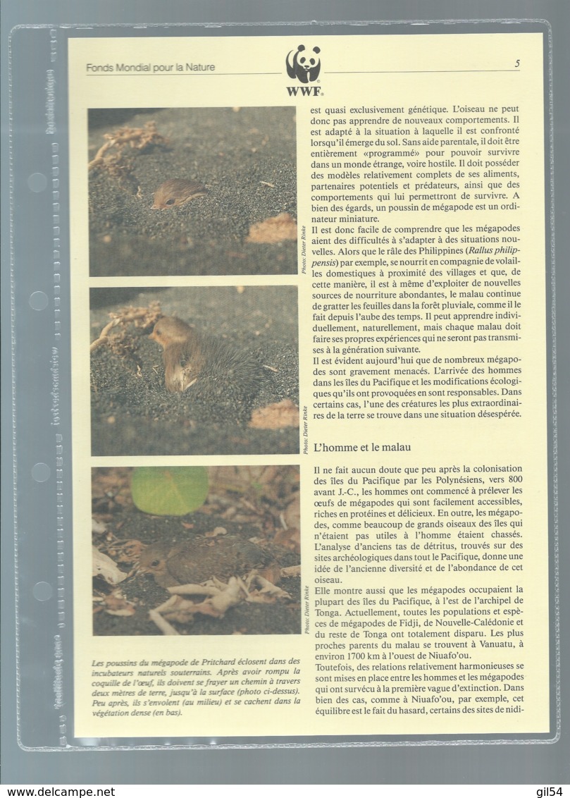 WWF 1992 Niuafoʻou  - Le Megapode De Pritchard  Ensemble Complet 10 Scans   -  Car 123 - Verzamelingen & Reeksen