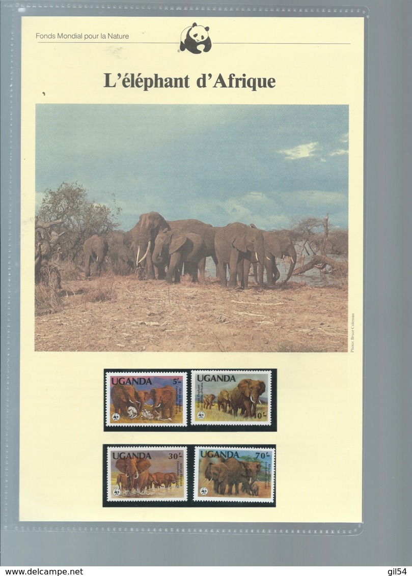 Uganda 1983 WWF - African Elephant Animal Wild Life Fauna Sc 371-774  Ensemble Complet 10 Scans   -  Car 124 - Collections, Lots & Séries