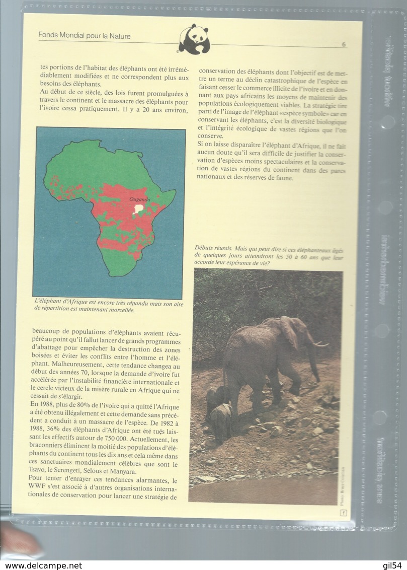 Uganda 1983 WWF - African Elephant Animal Wild Life Fauna Sc 371-774  ensemble complet 10 scans   -  car 124