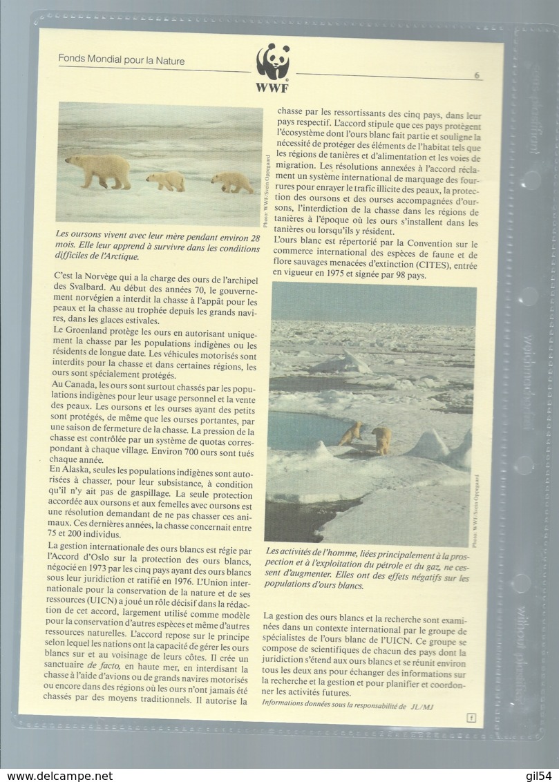 Russie - Faune WWF - L'OURS BLANC  , Y&T 5391 à 5394    ensemble complet 10 scans   -  car 125