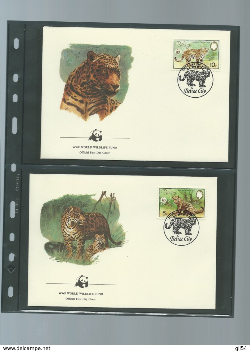 Belize 1983; WWF WildLife Fauna Animals Jaguar,     ensemble complet 10 scans   -  car 126