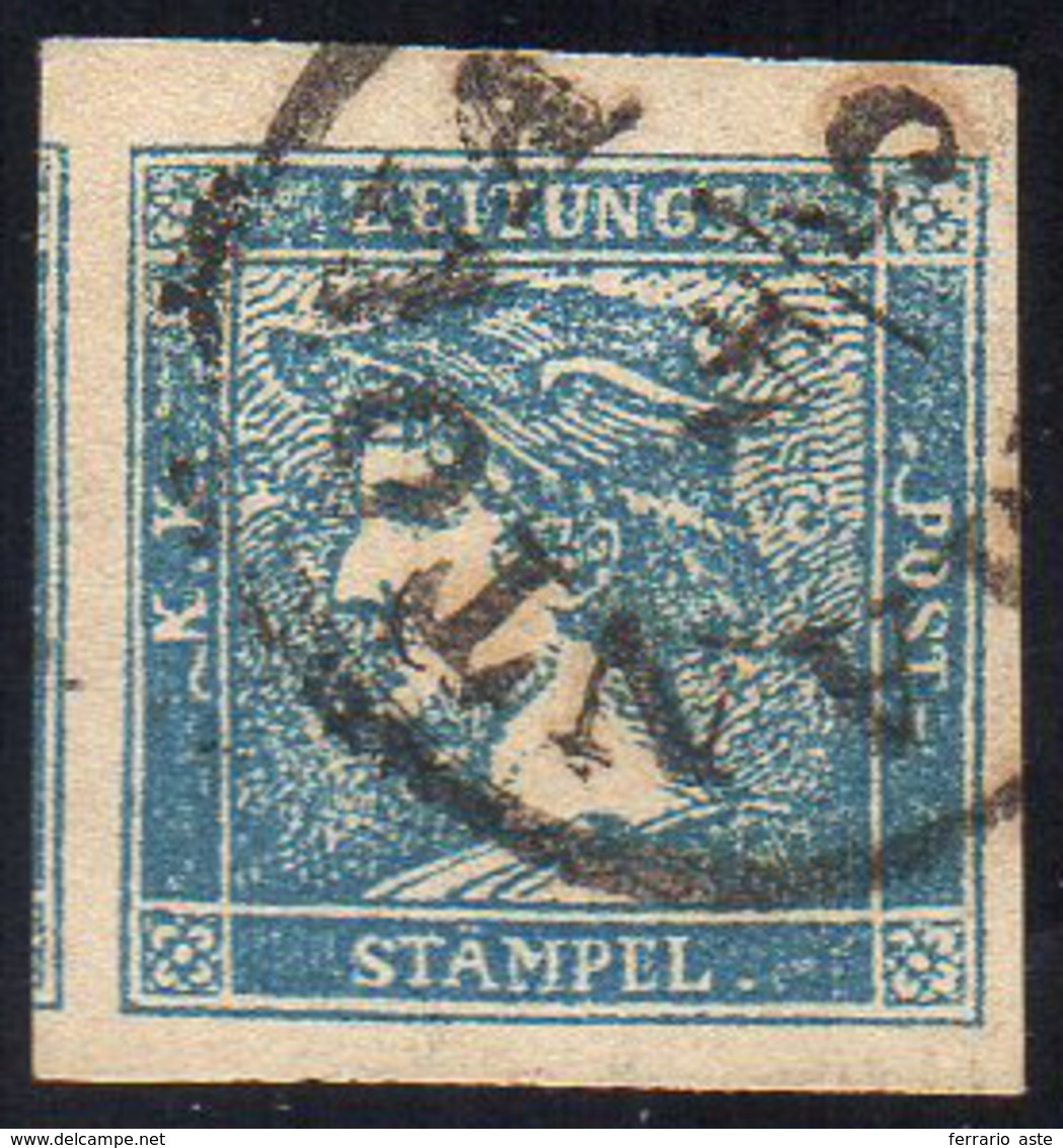 1855 - 3 Cent. Mercurio Azzurro, III Tipo (3), Perfetto, Usato A Mantova 4/5. Bello.... - Lombardo-Vénétie