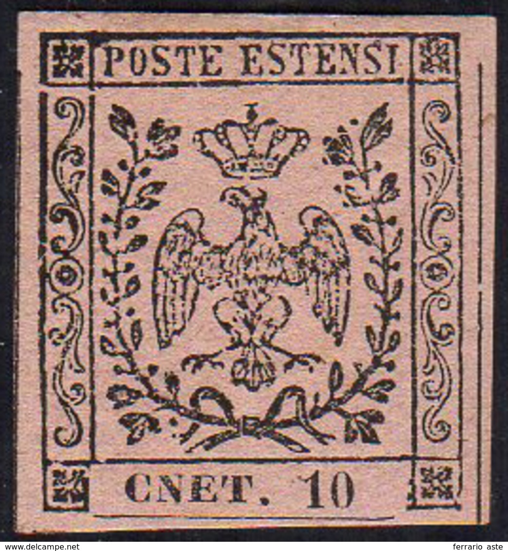 1854 - 10 Cent. Rosa, II Emissione, Varietà Lettere Invertite "CNET" E Senza Punto Dopo Le Cifre (9f... - Modène