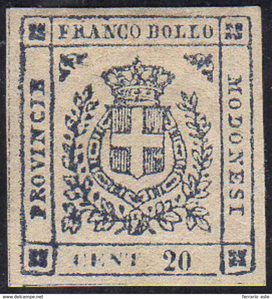 1859 - 20 Cent. Ardesia Violaceo, Varietà "senza Punto Dopo 20" (15d), Perfetto, Nuovo, Gomma Origin... - Modena