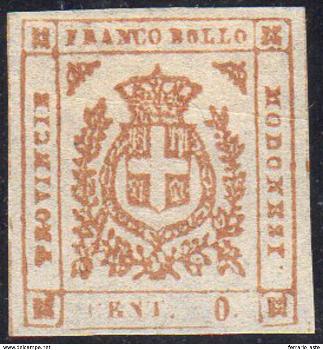 1859 - 80 Cent. Bistro Arancio, Varietà "CENT. 0" (18c), Senza Gomma, Perfetto. Emilio Ed Enzo Diena... - Modena