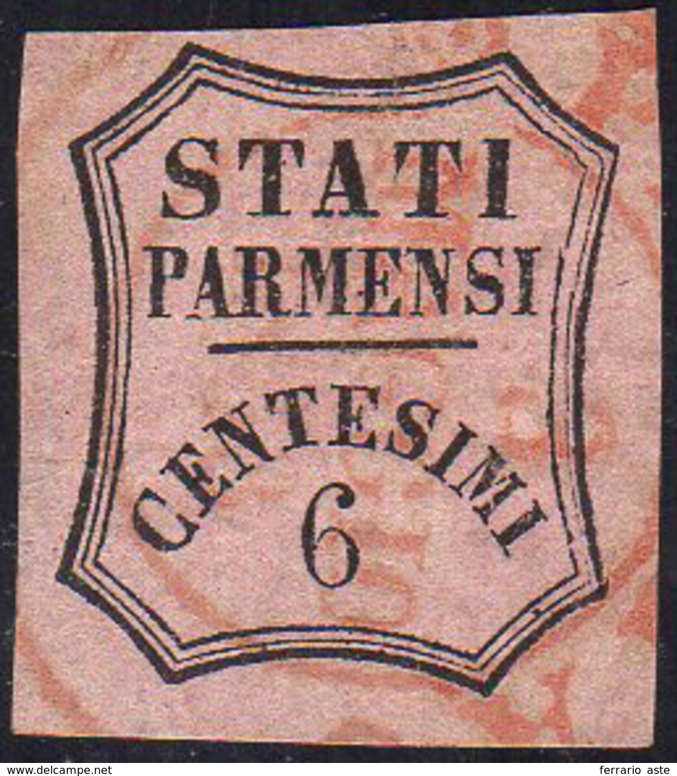 1857 - 6 Cent. Rosa Vivo (1), Perfetto, Usato A Parma.... - Parma