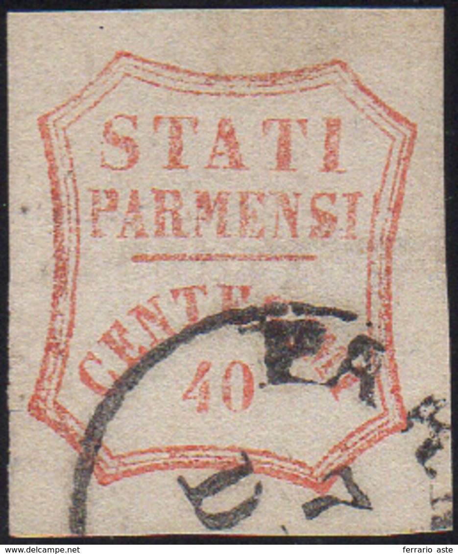 1860 - 40 Cent. Vermiglio, II Composizione (17), Usato, Perfetto E Con Margini Eccezionali. Molto Ra... - Parma