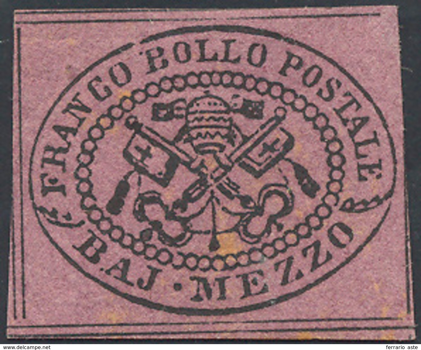 1852 - 1/2 Baj Lilla Vivo (1e), Gomma Originale, Perfetto. Ottimo Aspetto. Cert. Diena, Come Perfett... - Papal States