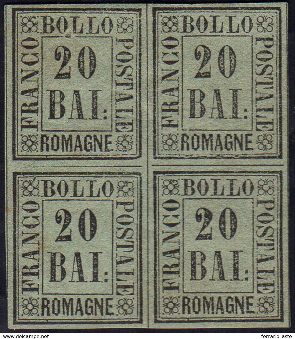 1959 - 20 Baj Grigio Azzurro (8), Blocco Di Quattro, Gomma Originale, Perfetto. Ferrario.... - Romagna