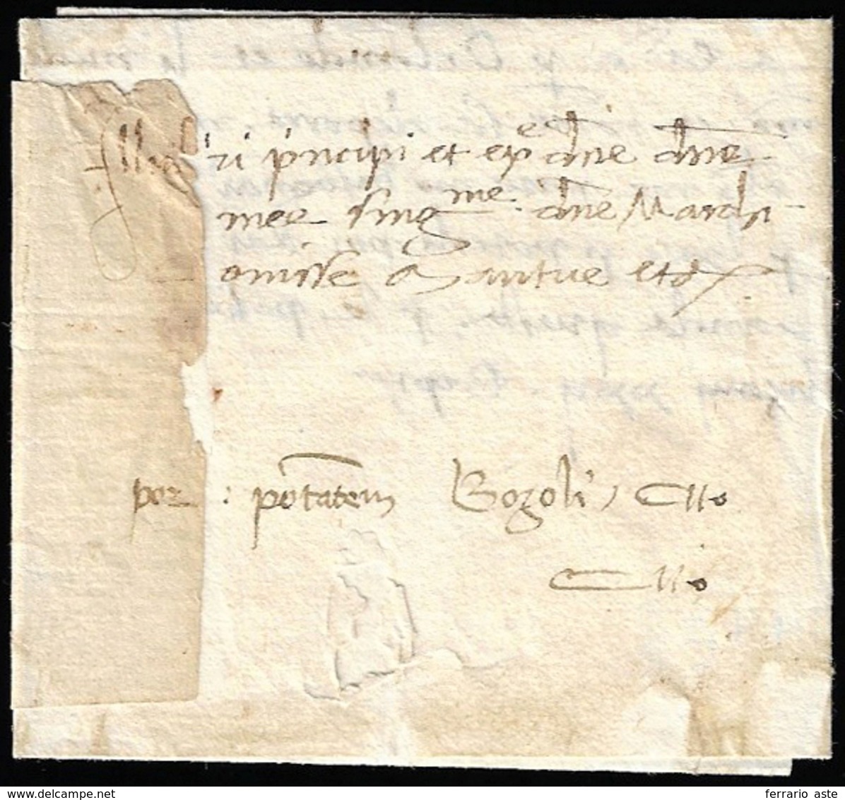 1458 - Piccola Lettera Completa Di Testo Da Felizzano 22/9/1458, Manoscritto "cito Cito". Rara!... - Sardinia