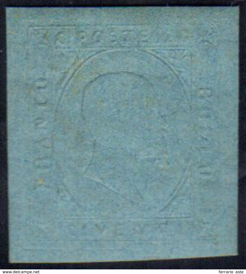 1853 - 20 Cent. Azzurro (5), Gomma Originale, Buono Stato. Raro, Occasione! A.Diena.... - Sardinia