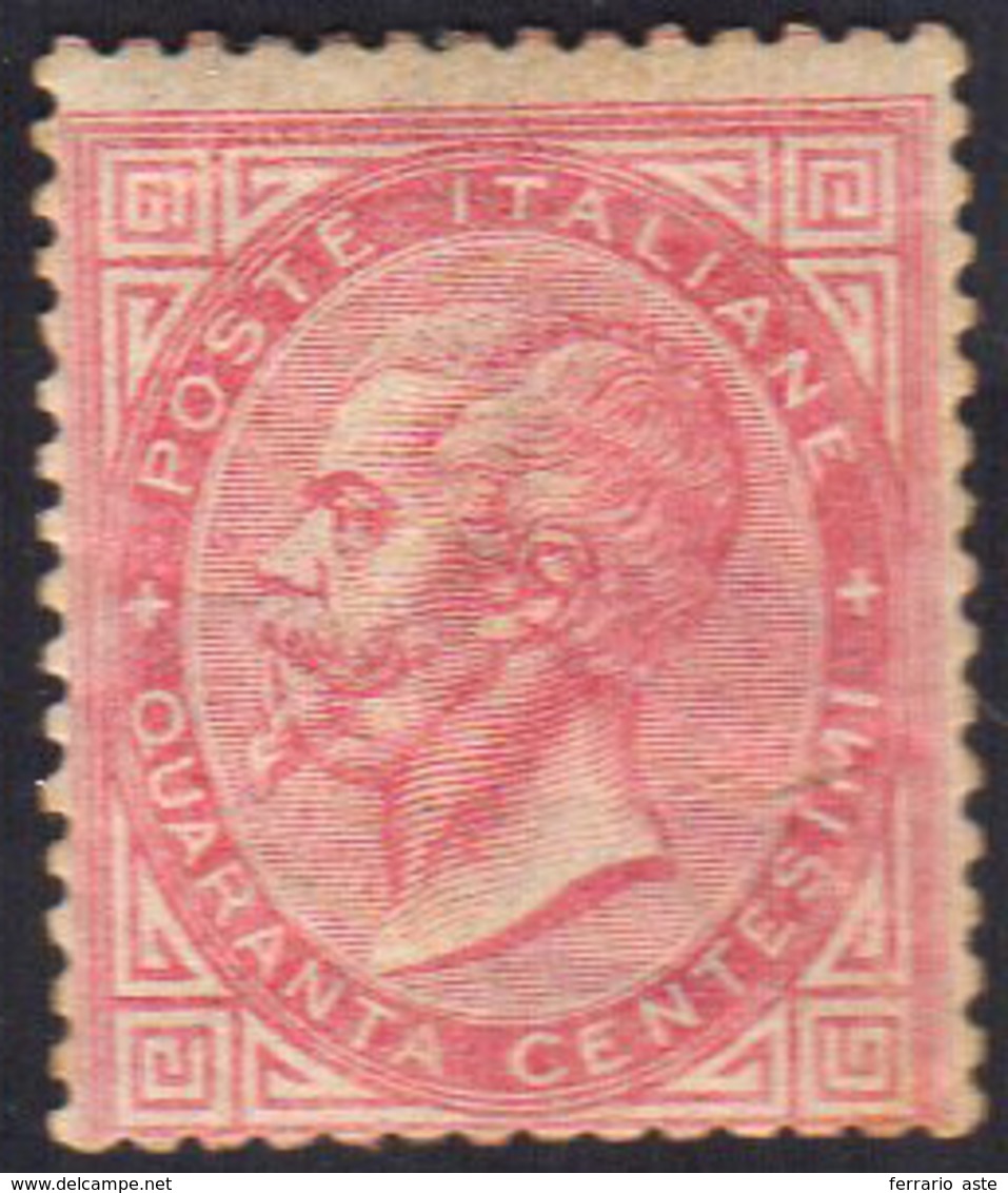 1863 - 40 Cent. De La Rue, Tiratura Di Torino (T20), Nuovo, Gomma Originale, Discreta Qualità. Cert.... - Autres & Non Classés