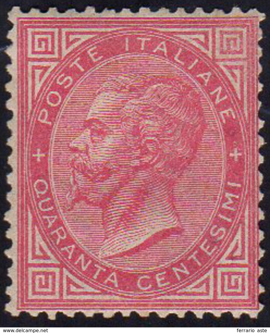 1863 - 40 Cent. De La Rue, Tiratura Di Torino (T20), Nuovo, Gomma Originale, Perfetto, Buona Centrat... - Autres & Non Classés