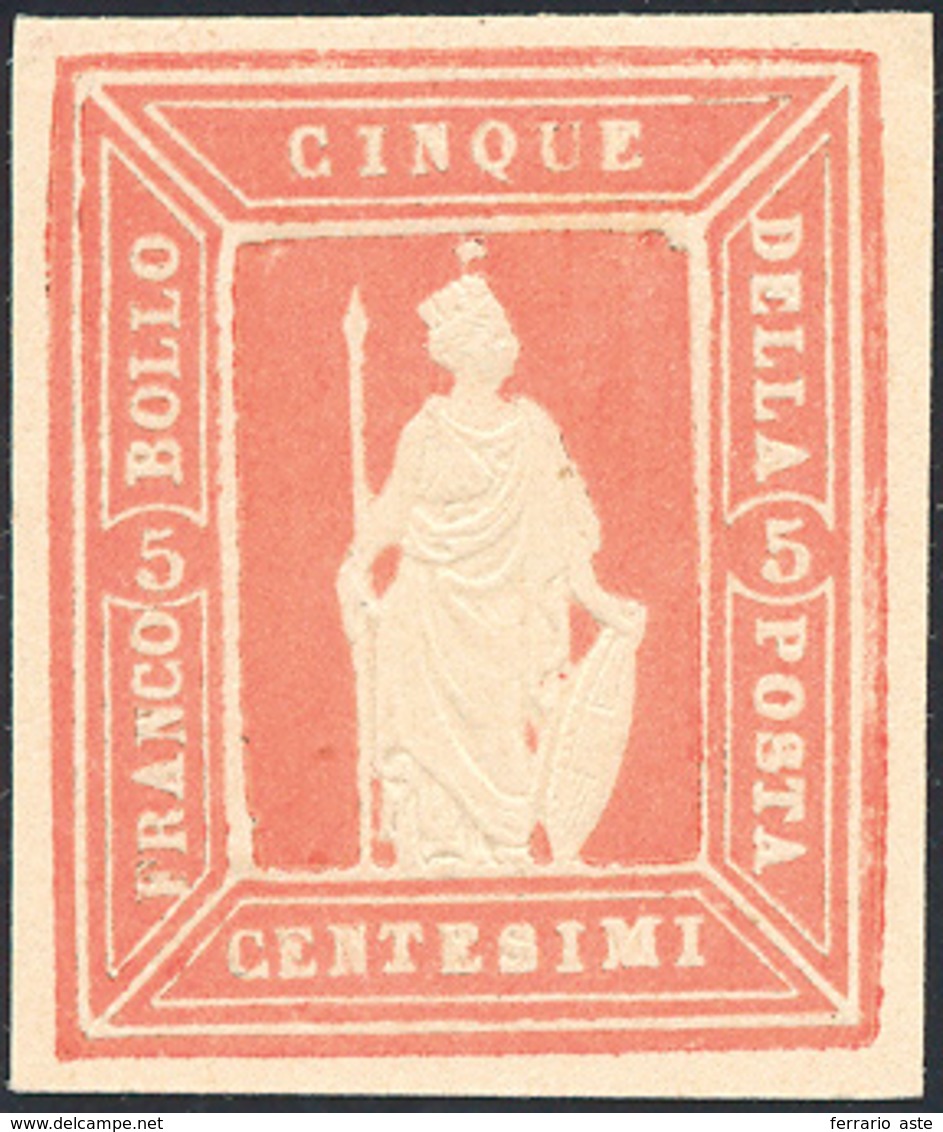 1862 - Saggi Thermignon, 5 Cent. Bruno Rossastro Chiaro (Unif. 6, Bolaffi N.SIII/A), Perfetto. Splen... - Otros & Sin Clasificación