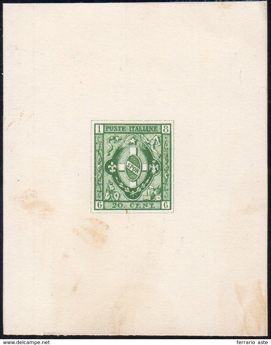 1866 - Saggio Coucorde, Con Al Centro Uno Stemma Con La Dicitura "SPQR" Contornato Dai Simboli Degli... - Otros & Sin Clasificación