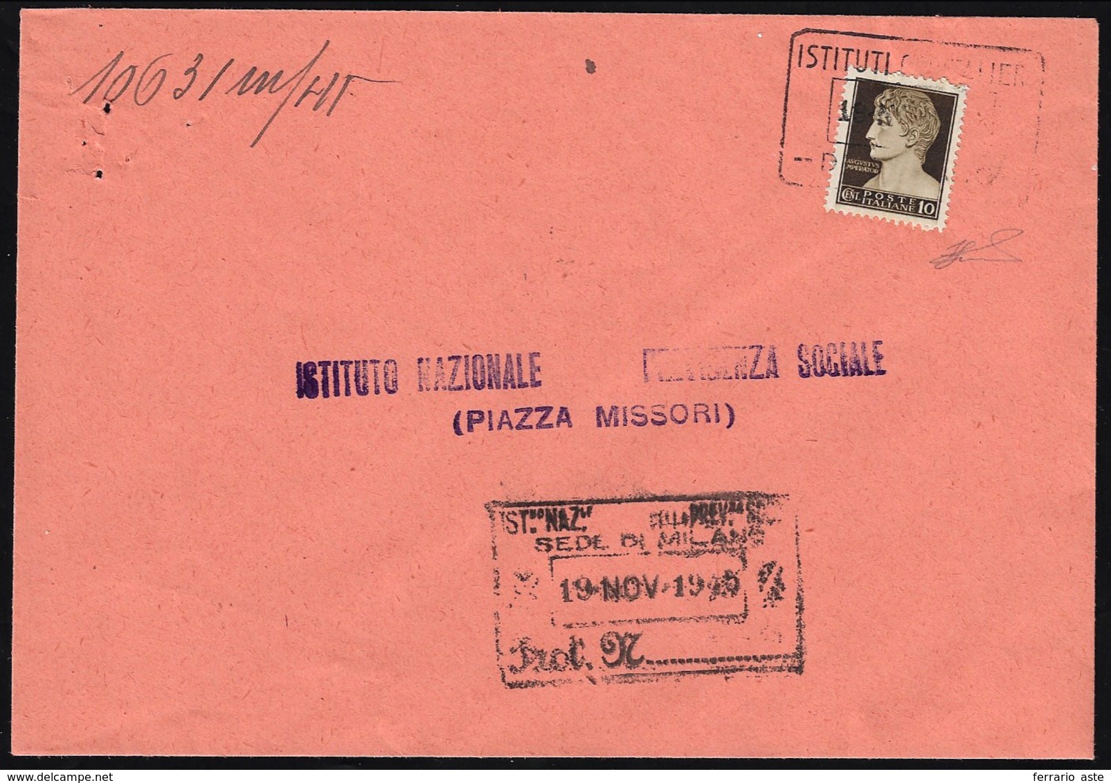 RECAPITO AUTORIZZATO 1945 - 10 Cent. Imperiale Senza Fasci E Senza Filigrana (536), Perfetto, Usato ... - Other & Unclassified