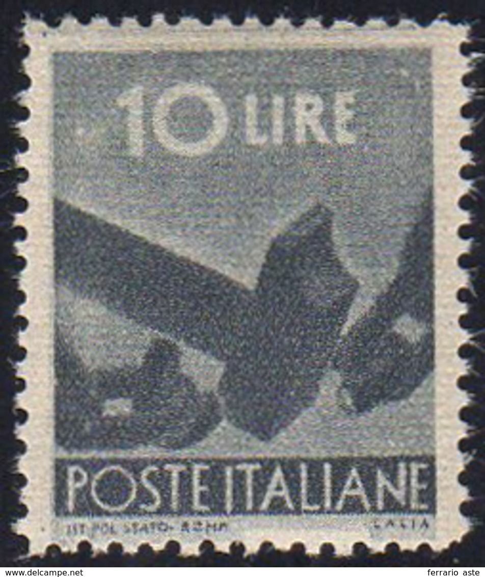 1946 - 10 Lire Democratica, Falso Per Posta Di Milano (F558), Ottima Centratura, Gomma Integra, Perf... - Andere & Zonder Classificatie