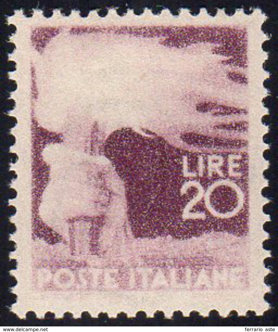 1945 - 20 Lire Democratica, Stampa Evanescente (561g), Gomma Integra, Perfetto.... - Other & Unclassified