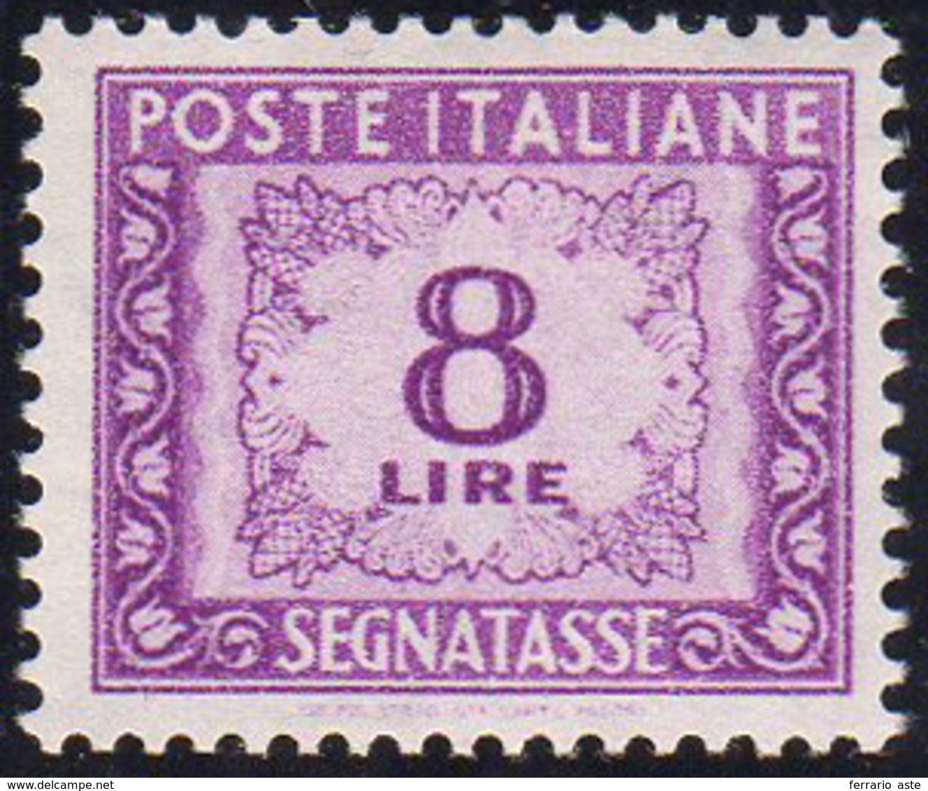 1955 - 8 Lire, Filigrana Stelle (112), Buona Centratura, Gomma Integra, Perfetto.... - Strafport