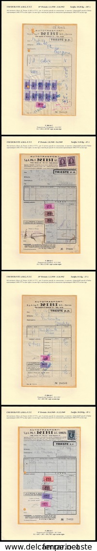 PACCHI IN CONCESSIONE 1948/52 - Bell'insieme Di Quattro Bollettini Di Spedizione Di Corrieri, Tutti ... - Autres & Non Classés