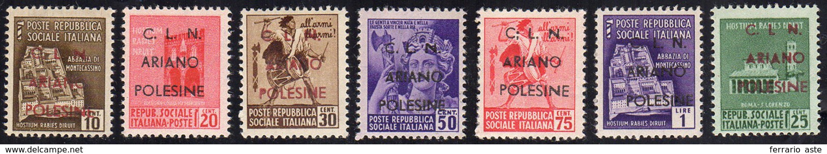 ARIANO POLESINE 1945 - Monumenti Distrutti Soprastampati E 25 Cent. Con Filigrana Soprastampata Del ... - National Liberation Committee (CLN)