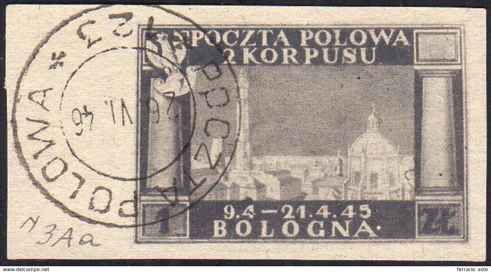 1946 - 1 Z. Grigio Brunastro Vittorie Polacche, Carta Grigiastra, Non Dentellato (3Aa), Bordo Di Fog... - 1946-47 Période Corpo Polacco