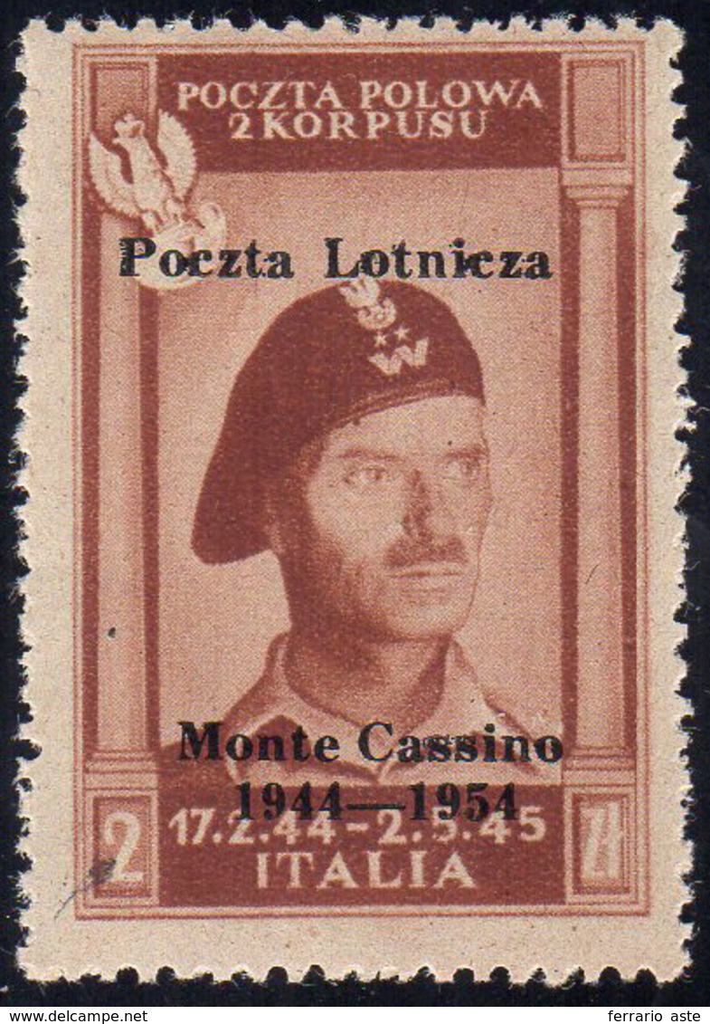 GOV. POLACCO DI LONDRA POSTA AEREA 1954 - 2 Z. Soprastampato (1), Gomma Integra, Perfetto.... - 1946-47 Corpo Polacco Period