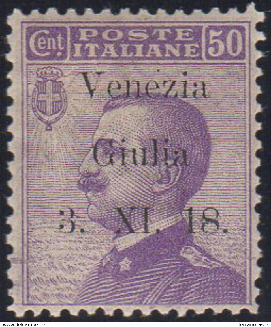 VENEZIA GIULIA 1918 - 50 Cent. Soprastampato "Venezia Giulia 3.XI.18", Saggio (S1), Gomma Originale,... - Other & Unclassified