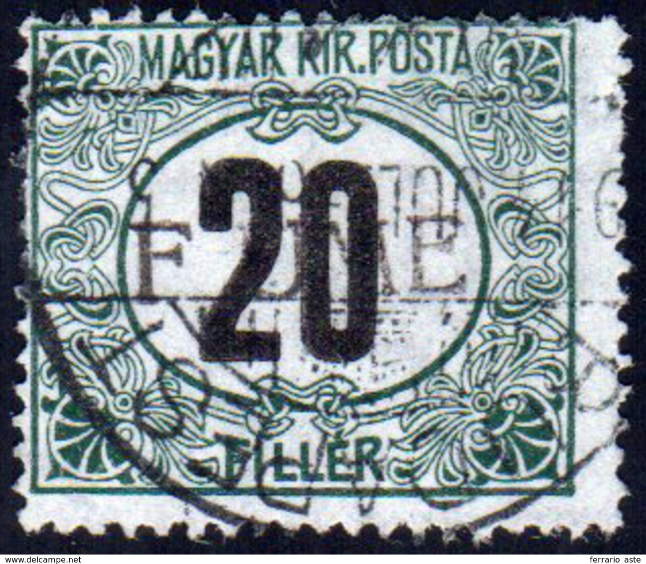 FIUME SEGNATASSE 1918 - 20 F. Verde E Nero, Soprastampa A Mano Del IV Tipo (12Ea) , Perfetto, Usato ... - Other & Unclassified