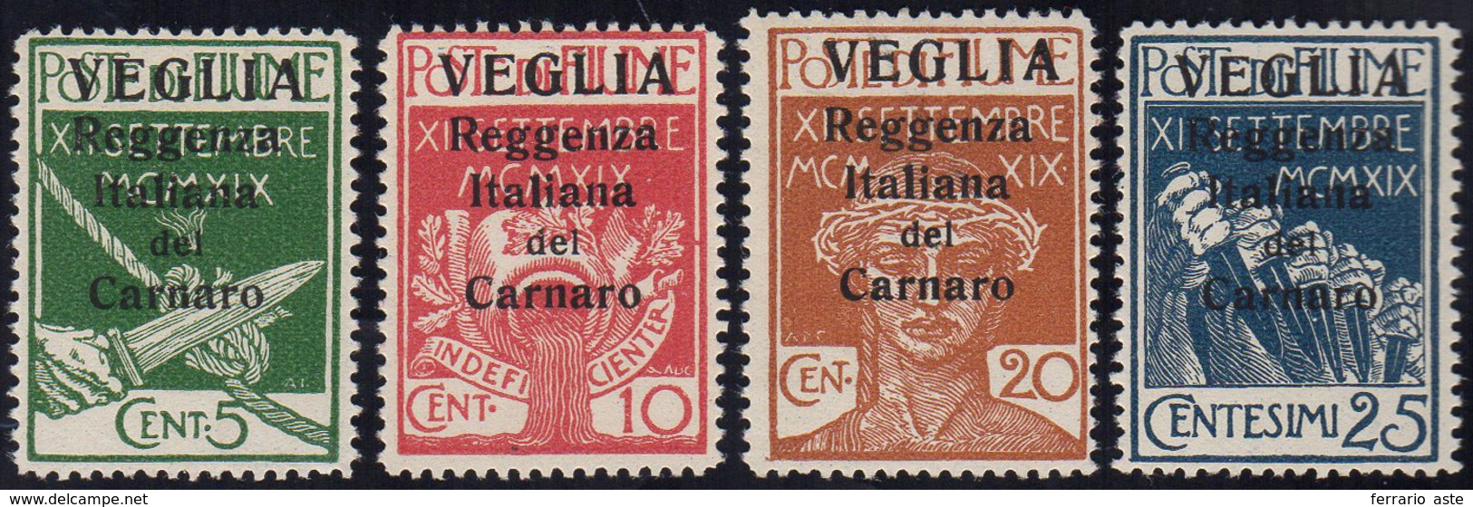 VEGLIA 1920 - Prima Emisisone (1/4), Gomma Integra, Perfetti. Ottima Qualità. A.Diena, Cert. Avi.... - Other & Unclassified