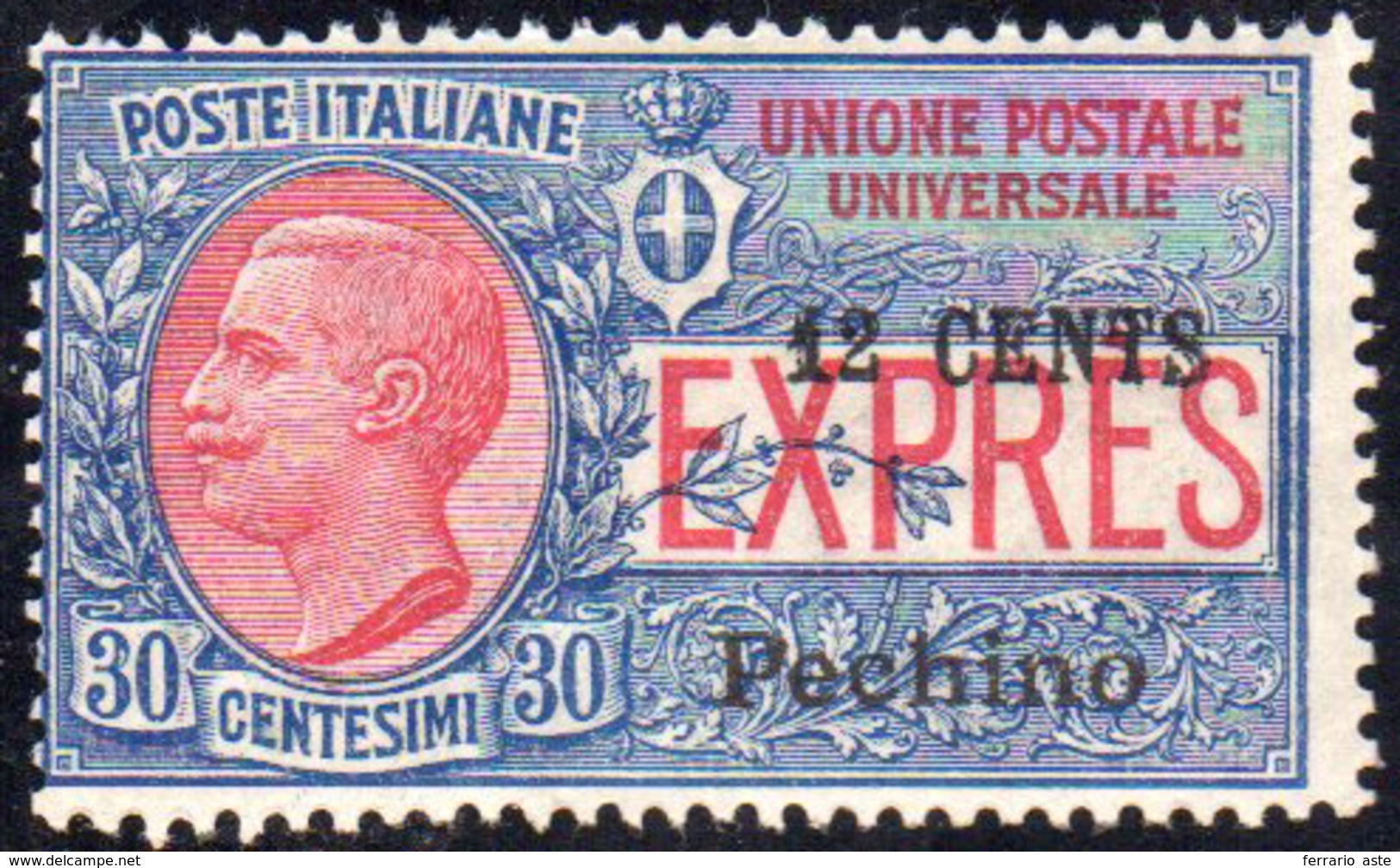 PECHINO ESPRESSI 1918 - 12 Cent. Su 30 Cent. Soprastampato (2), Gomma Integra, Perfetto. Ferrario.... - Pékin