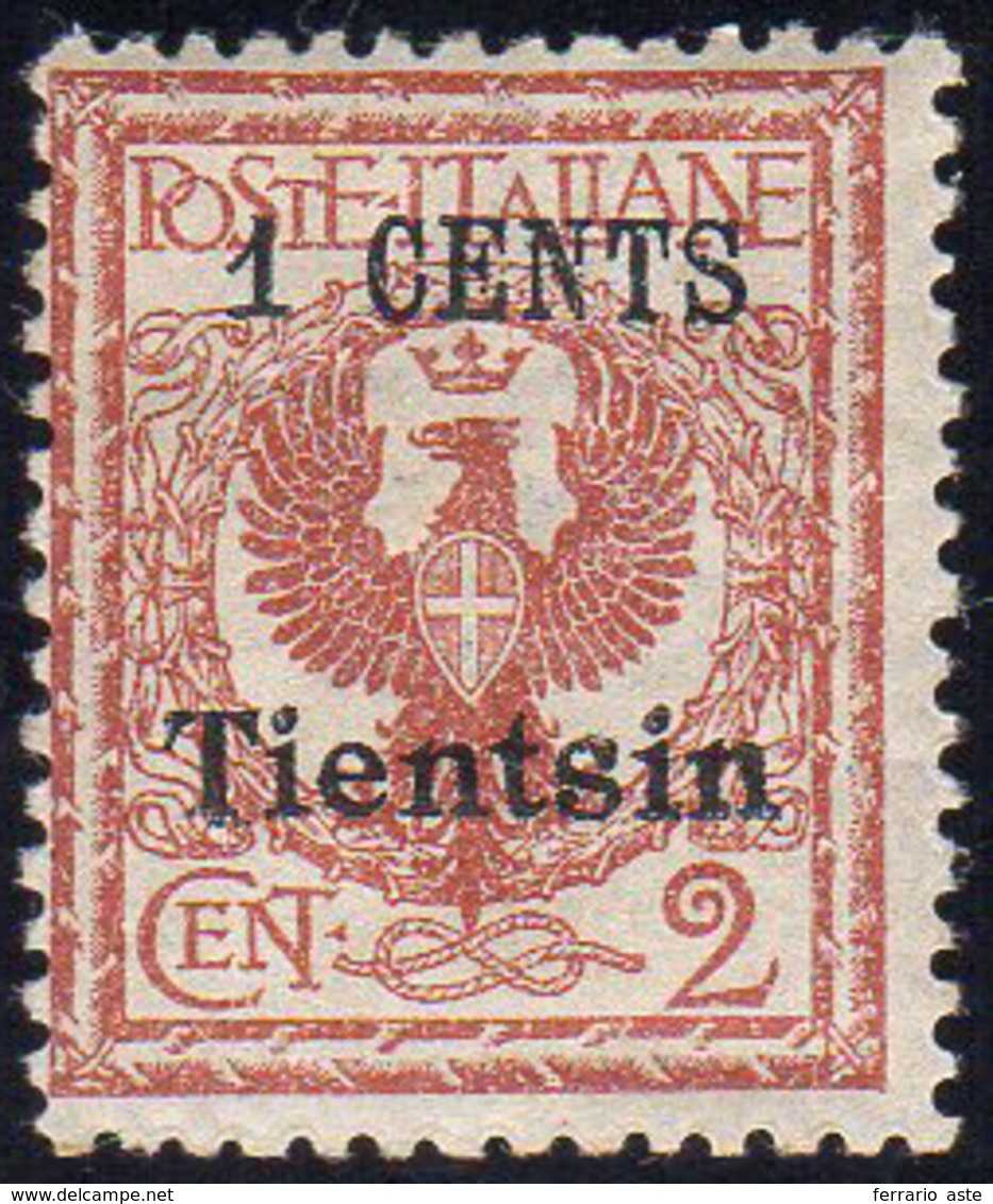 TIENTSIN 1918/19 - 1 CENTS Anziché 1 Cent. Su 2 Cent. Floreale, ERRORE DI VALORE (16A), Nuovo, Gomma... - Pékin