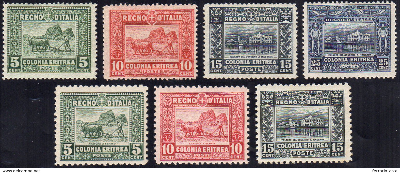 1910/1929 - Soggetti Africani, Due Serie Dent. 13 1/4 E 11 (34/37,129/131), Gomma Integra, Perfetti.... - Erythrée