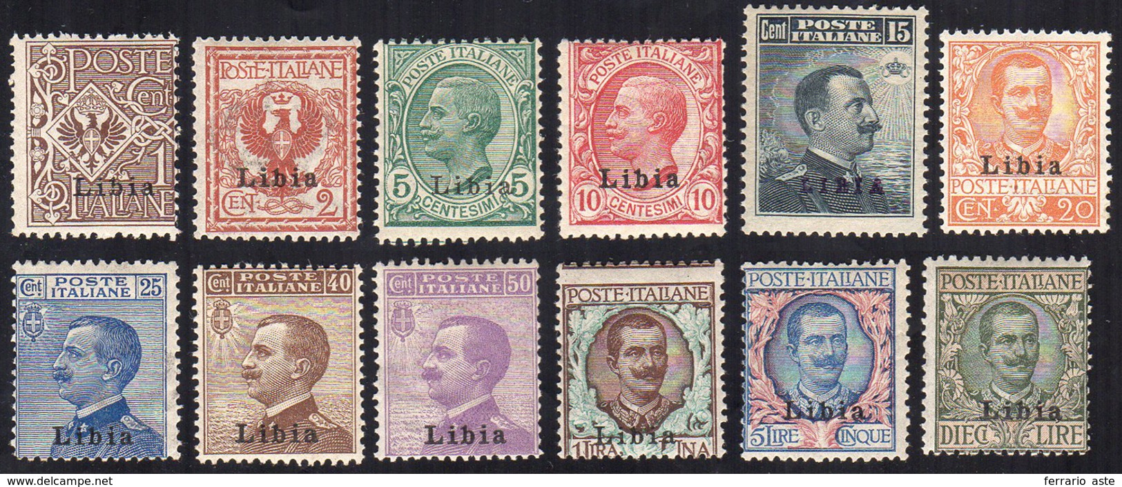 1912/15 - Prima Emissione (1/12), Gomma Integra, Perfetti. Freschi! Colla Per Il N. 11.... - Libia