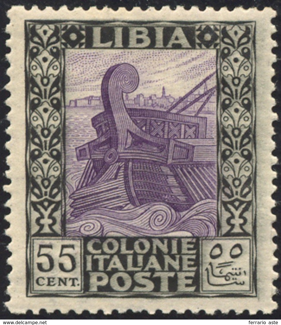 1925 - 55 Cent. Pittorica, Senza Filigrana (52), Ottima Centratura, Gomma Integra, Perfetto. Bello E... - Libia