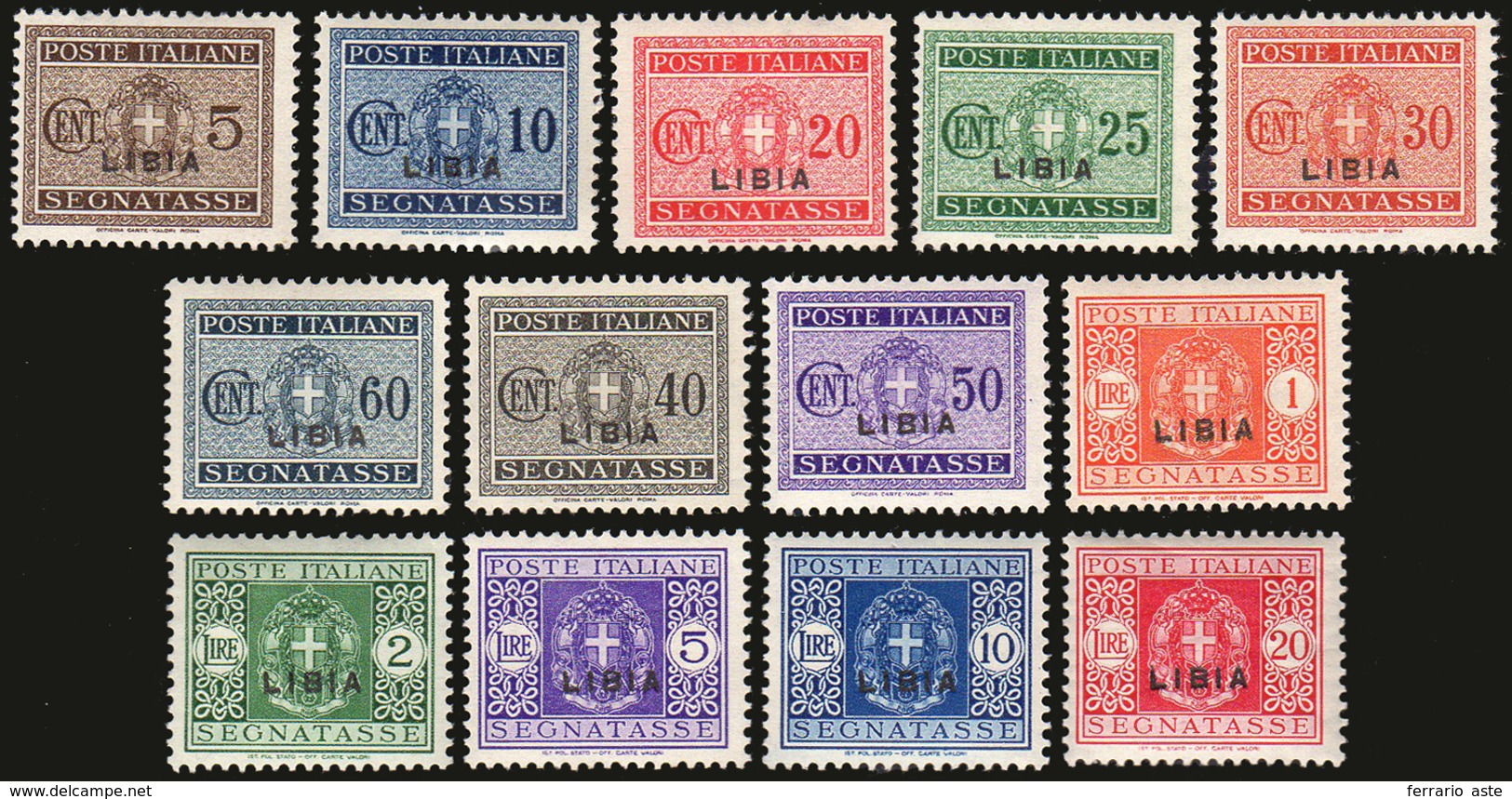 SEGNATASSE 1934 - Soprastampati (12/24), Ottima Centratura, Gomma Integra, Perfetti. Belli!... - Libya