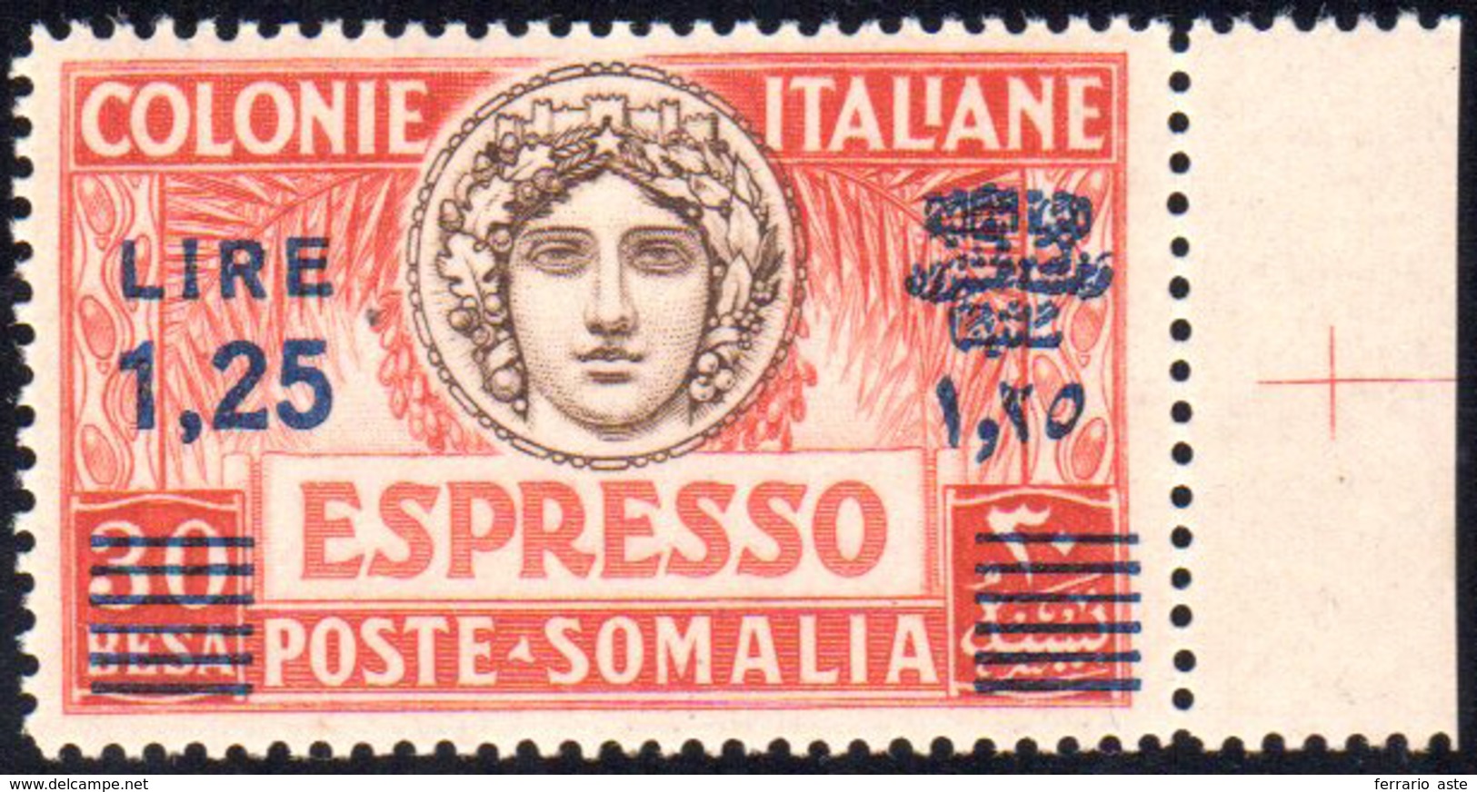 ESPRESSI 1940 - 1,25 Lire Su 30 Besa, Dent. 14 (8), Ottima Centratura, Bordo Di Foglio, Gomma Integr... - Somalia