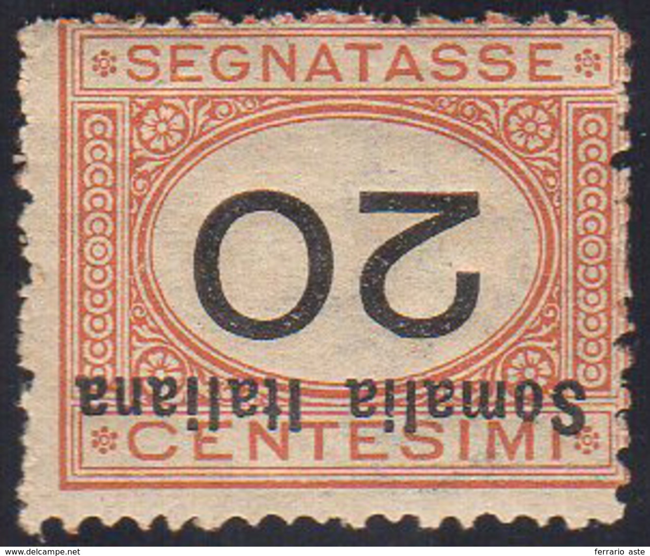 SEGNATASSE 1926 - 20 Cent. Soprastampa E Cifre Capovolte (43a), Nuovo, Gomma Originale Integra, Perf... - Somalia