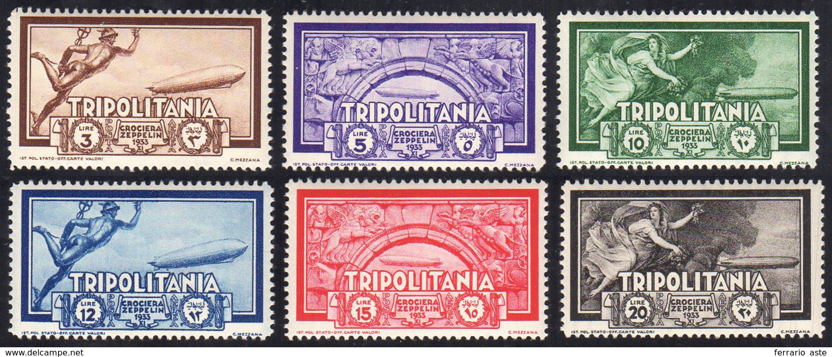 POSTA AEREA 1933 - Zeppelin (22/27), Gomma Originale Integra, Perfetti.... - Tripolitania
