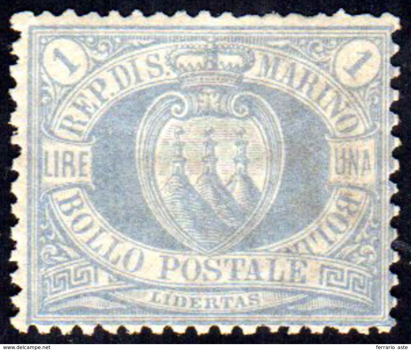 1894 - 1 Lira Oltremare Stemma (31), Discreta Centratura, Gomma Integra, Perfetto. Cert. G.Oliva.... - Otros & Sin Clasificación