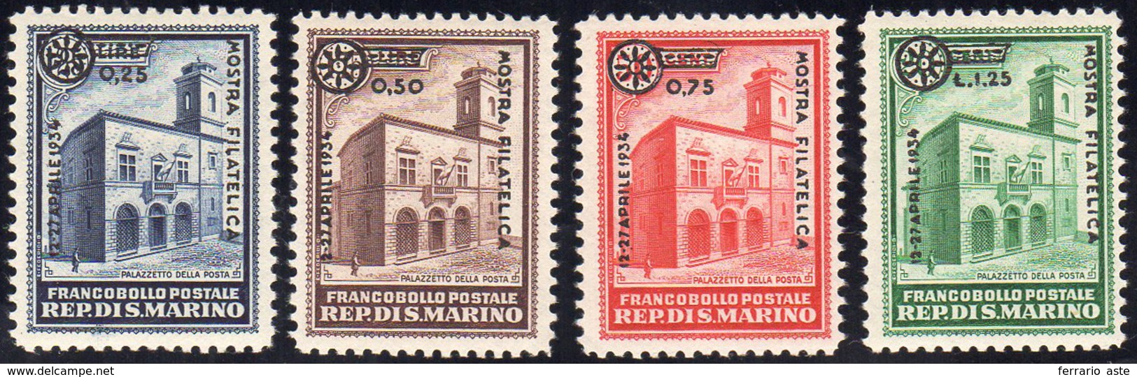 1934 - Soprastampati Mostra Filatelica (180/183), Gomma Integra, Perfetti.... - Other & Unclassified