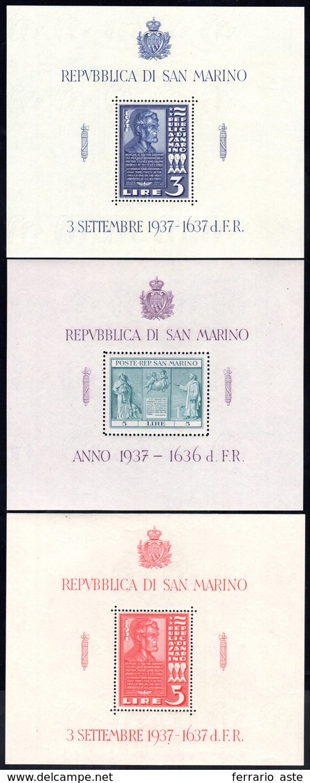 1937/38 - Indipendenza E Lincoln, Foglietti (1/3), Gomma Integra, Perfetti.... - Blocks & Sheetlets