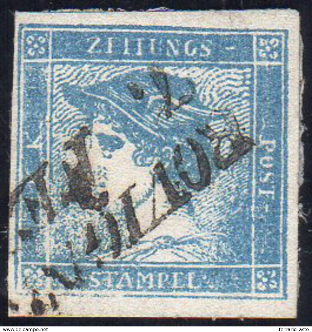 AUSTRIA FRANCOBOLLI PER GIORNALI 1851 - 0,6 K. Mercurio Azzurro, I Tipo (1), Usato, Perfetto. G.Oliv... - Europe (Other)