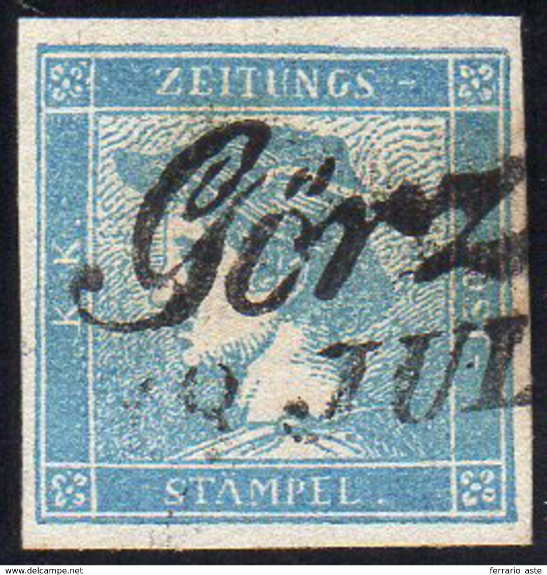 AUSTRIA FRANCOBOLLI PER GIORNALI 1851 - 0,6 K. Mercurio Azzurro, I Tipo, Carta A Coste Verticali (1/... - Sonstige - Europa