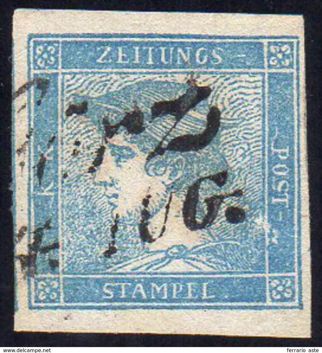 AUSTRIA FRANCOBOLLI PER GIORNALI 1851 - 0,6 K. Mercurio Azzurro, I Tipo, Carta A Coste Verticali (1/... - Europe (Other)