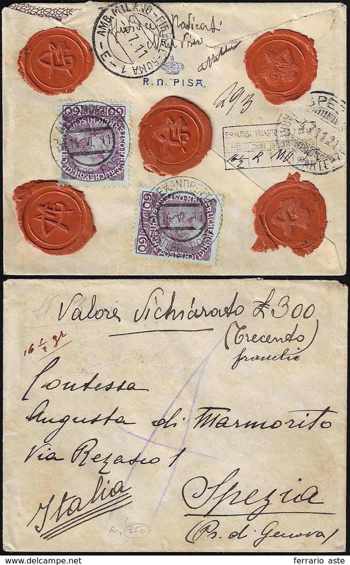 AUSTRIA LEVANTE 1911 - 60 Pa. Francesco Giuseppe (49), Due Esemplari, Perfetti, Al Verso Di Busta As... - Europe (Other)