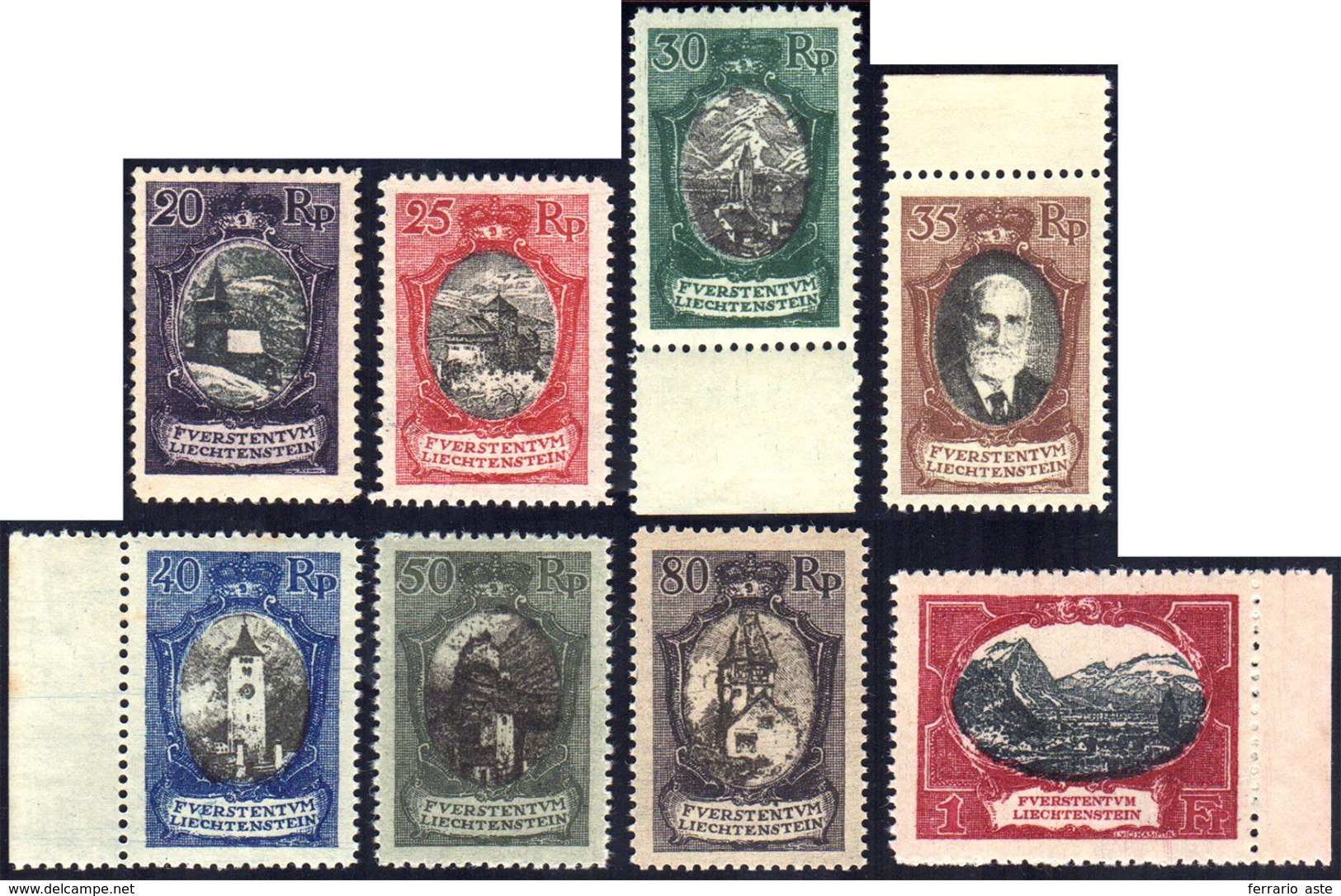 LIECHTENSTEIN 1921 - Vedute (52/59), Gomma Integra, Perfetti.... - Europe (Other)