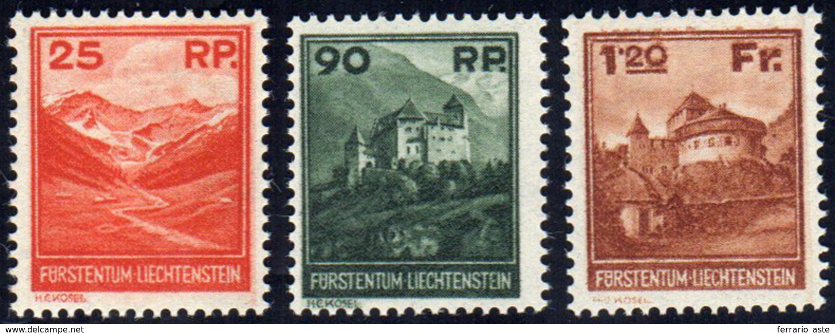 LIECHTENSTEIN 1933 - Vedute (111/113), Gomma Integra, Perfetti.... - Autres - Europe