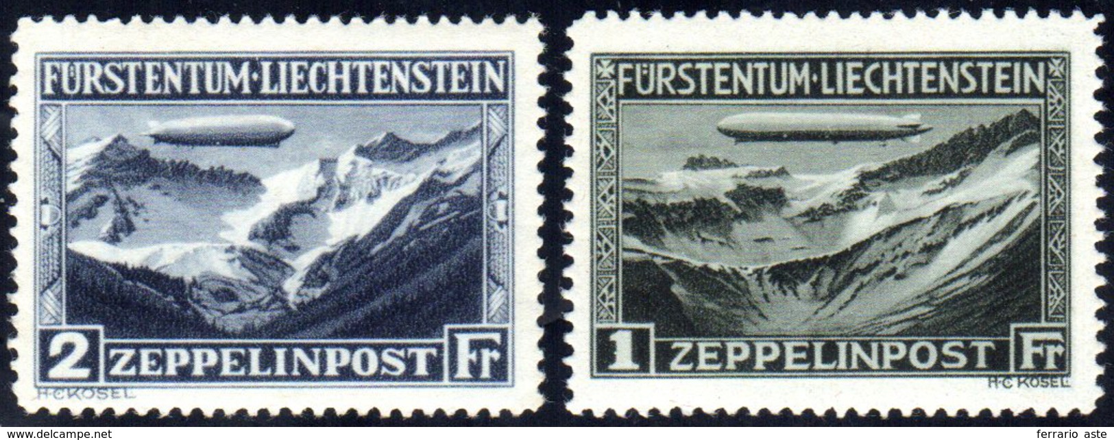 LIECHTENSTEIN POSTA AEREA 1931 - Zeppelin (A7/A8), Gomma Integra, Perfetti.... - Otros - Europa